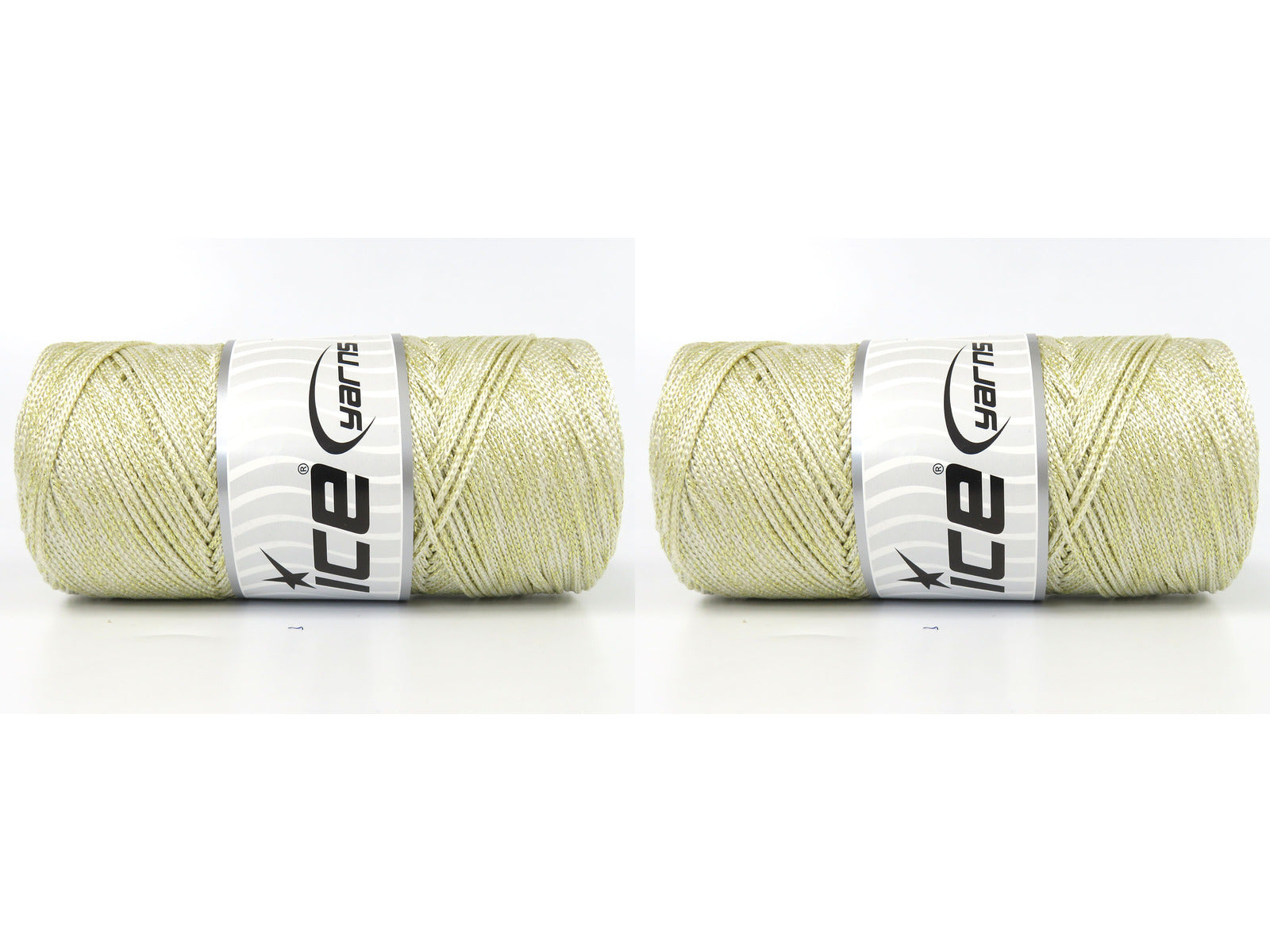 Lot of 2 x 200gr Skeins Ice Yarns MACRAME GLITZ Hand Knitting Yarn Cream