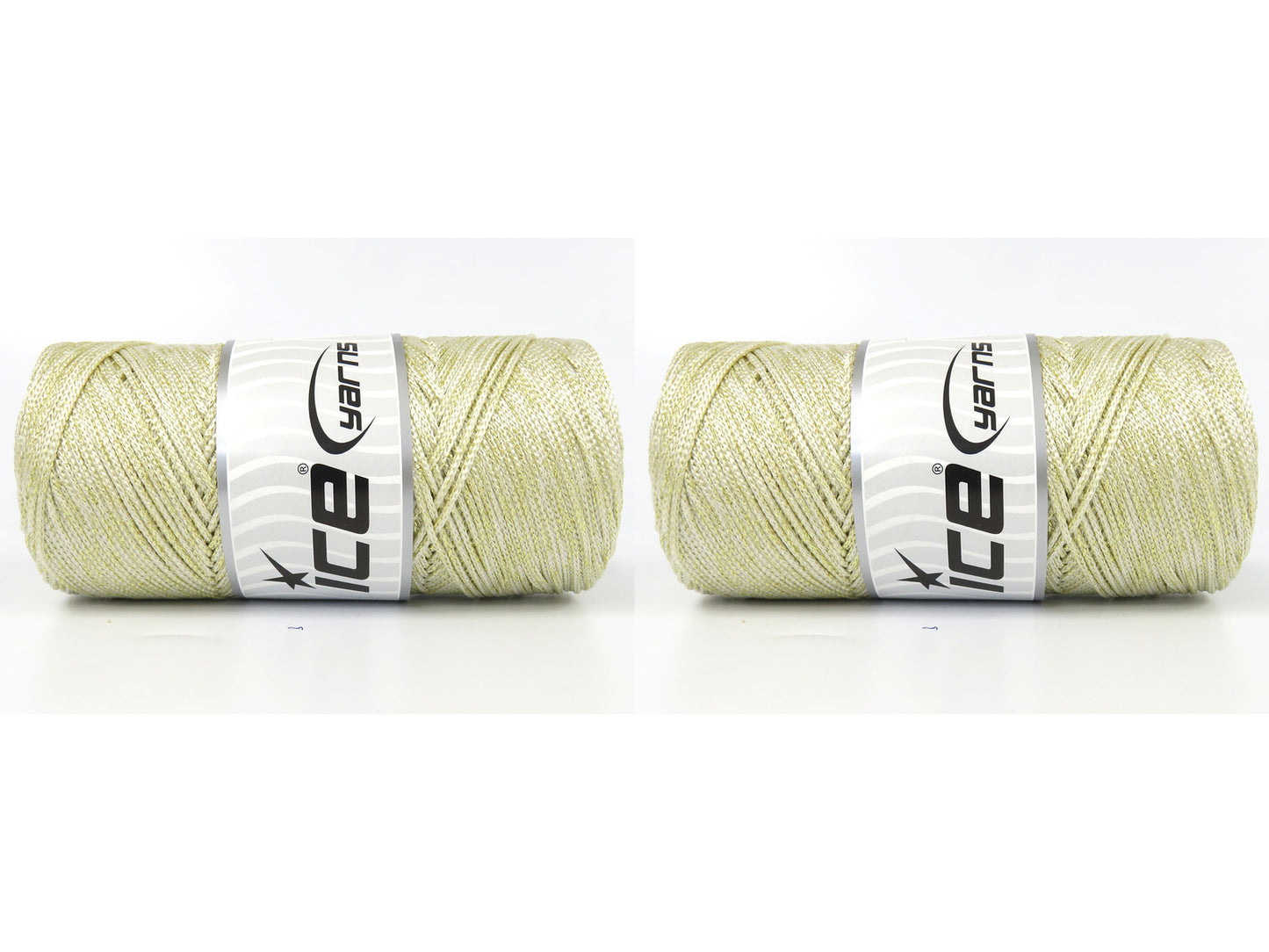 Lot of 2 x 200gr Skeins Ice Yarns MACRAME GLITZ Hand Knitting Yarn Cream