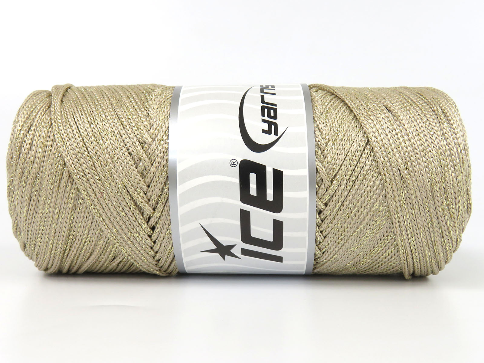 Lot of 2 x 200gr Skeins Ice Yarns MACRAME GLITZ Hand Knitting Yarn Beige