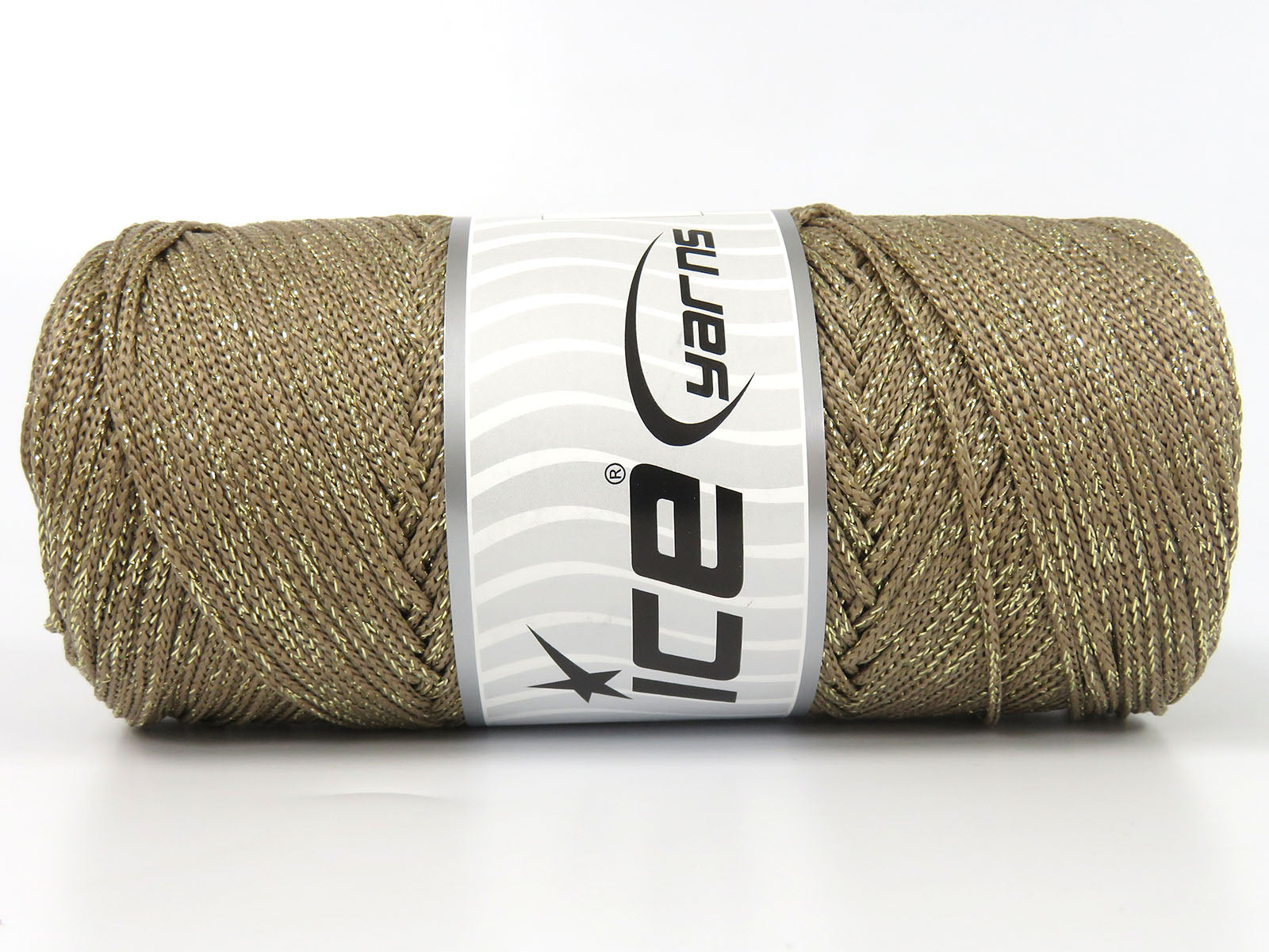 Lot of 2 x 200gr Skeins Ice Yarns MACRAME GLITZ Hand Knitting Yarn Light Camel