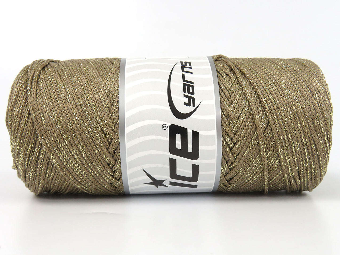 Lot of 2 x 200gr Skeins Ice Yarns MACRAME GLITZ Hand Knitting Yarn Light Camel