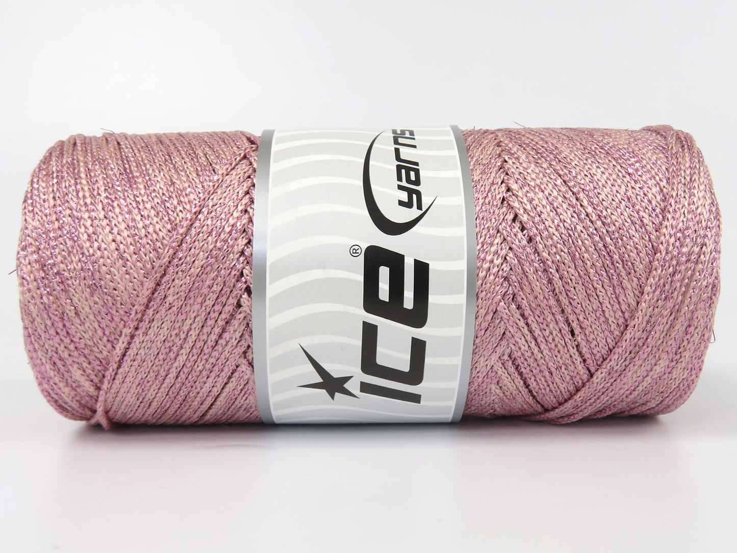 Lot of 2 x 200gr Skeins Ice Yarns MACRAME GLITZ Hand Knitting Yarn Powder Pink