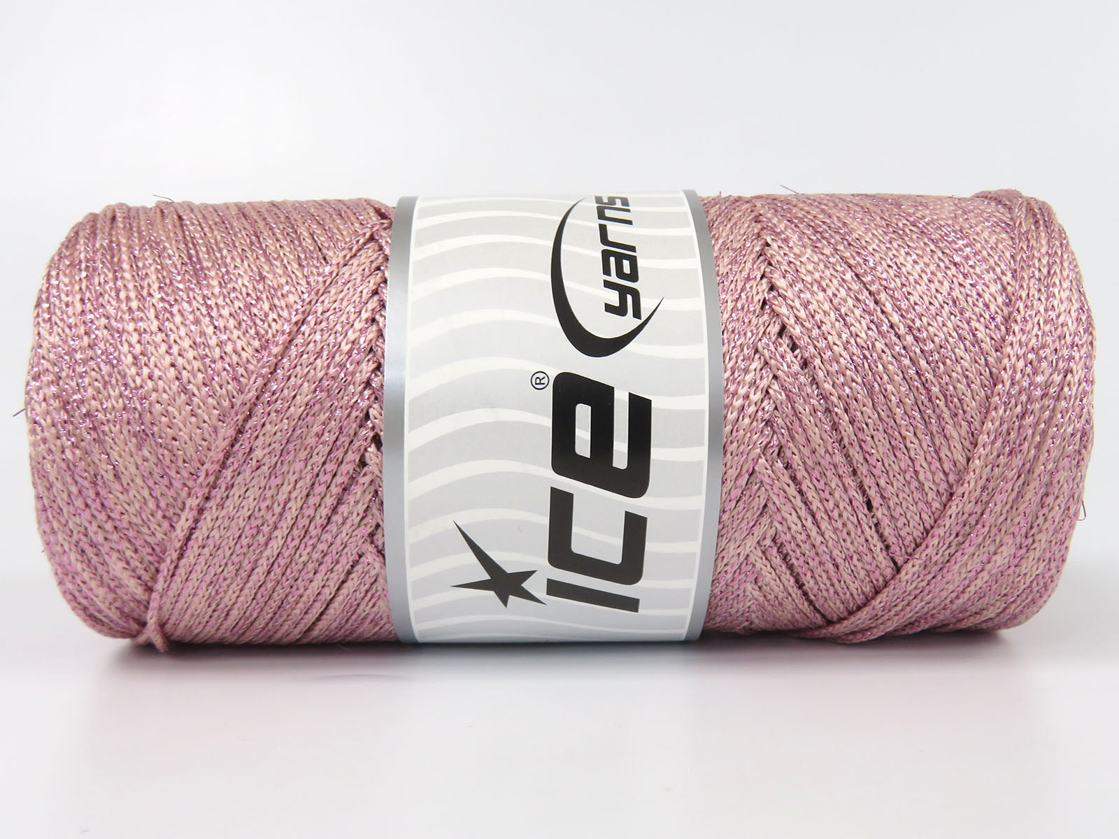 Lot of 2 x 200gr Skeins Ice Yarns MACRAME GLITZ Hand Knitting Yarn Powder Pink