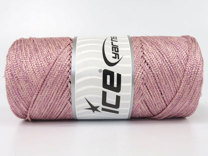 Lot of 2 x 200gr Skeins Ice Yarns MACRAME GLITZ Hand Knitting Yarn Powder Pink