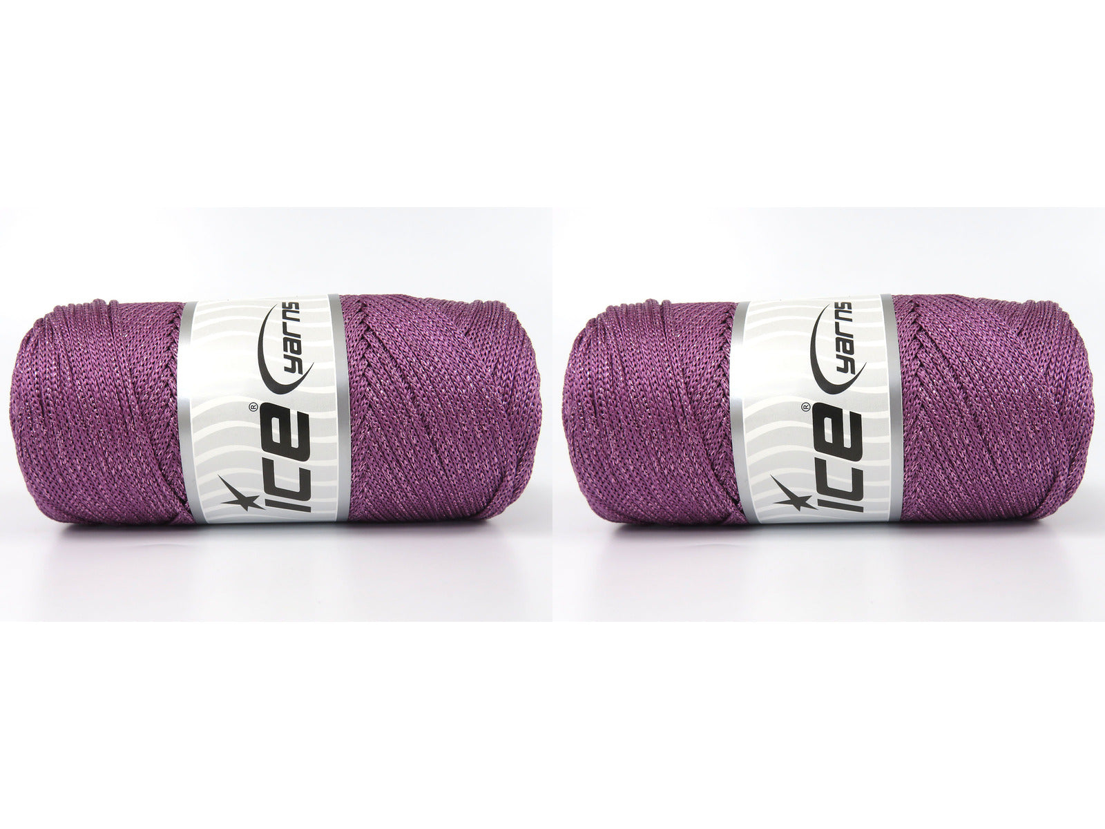 Lot of 2 x 200gr Skeins Ice Yarns MACRAME GLITZ Hand Knitting Yarn Light Lilac