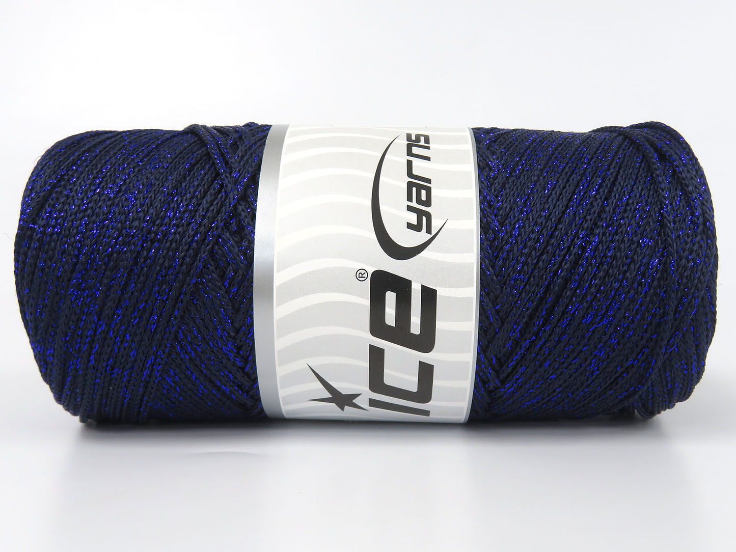 Lot of 2 x 200gr Skeins Ice Yarns MACRAME GLITZ Hand Knitting Yarn Dark Navy
