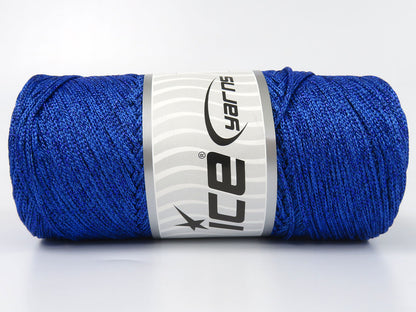 Lot of 2 x 200gr Skeins Ice Yarns MACRAME GLITZ Hand Knitting Yarn Blue