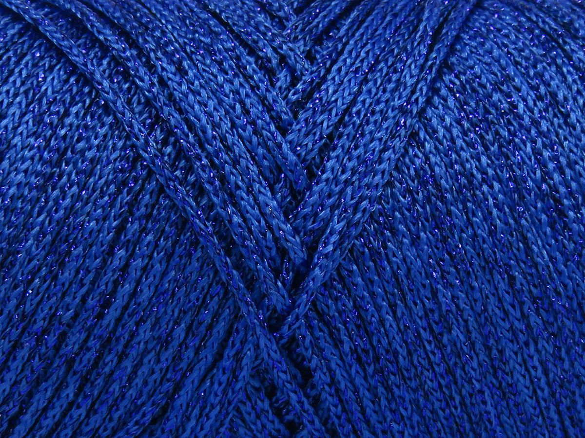 Lot of 2 x 200gr Skeins Ice Yarns MACRAME GLITZ Hand Knitting Yarn Blue