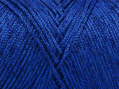 Lot of 2 x 200gr Skeins Ice Yarns MACRAME GLITZ Hand Knitting Yarn Blue