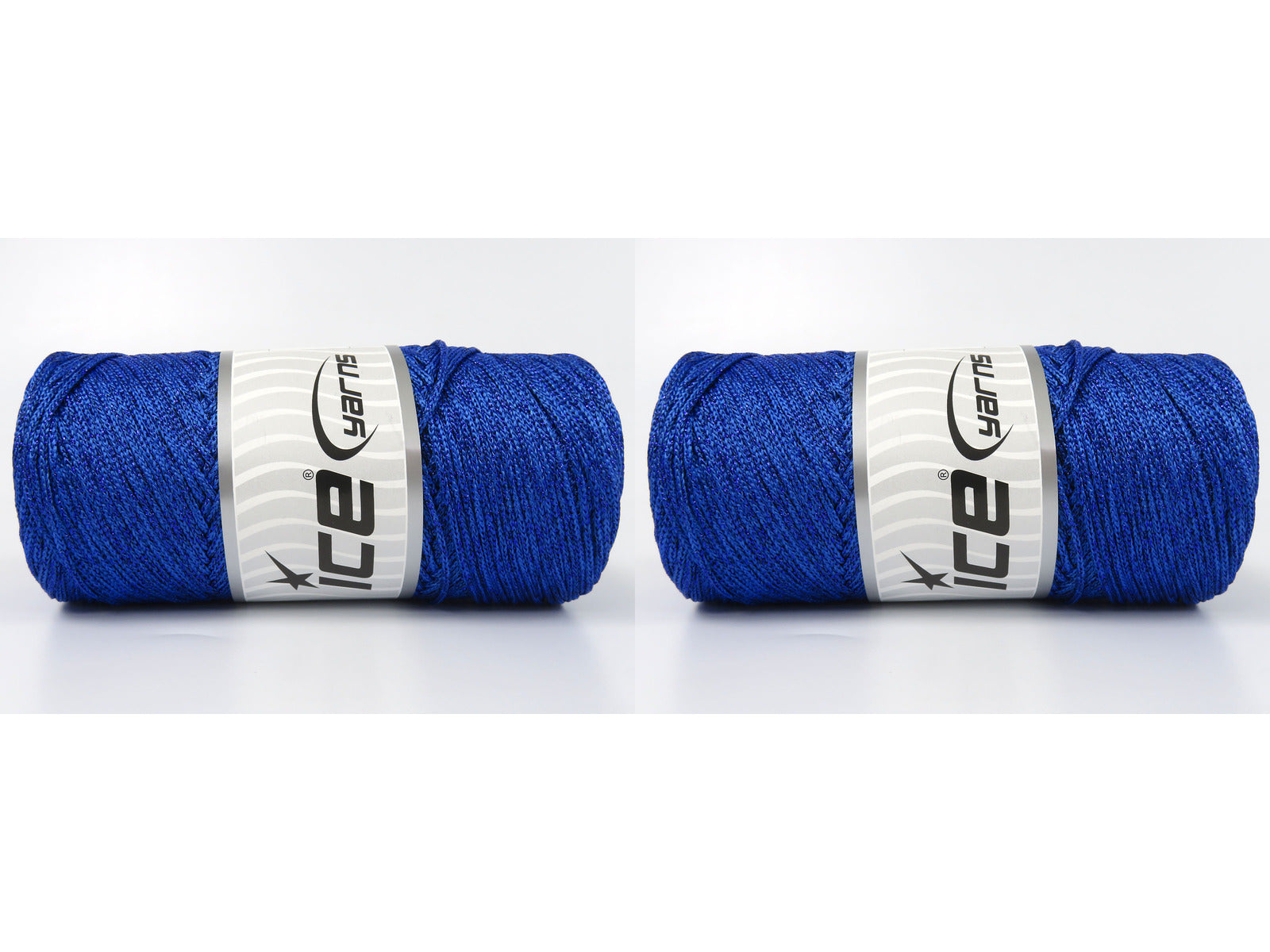 Lot of 2 x 200gr Skeins Ice Yarns MACRAME GLITZ Hand Knitting Yarn Blue