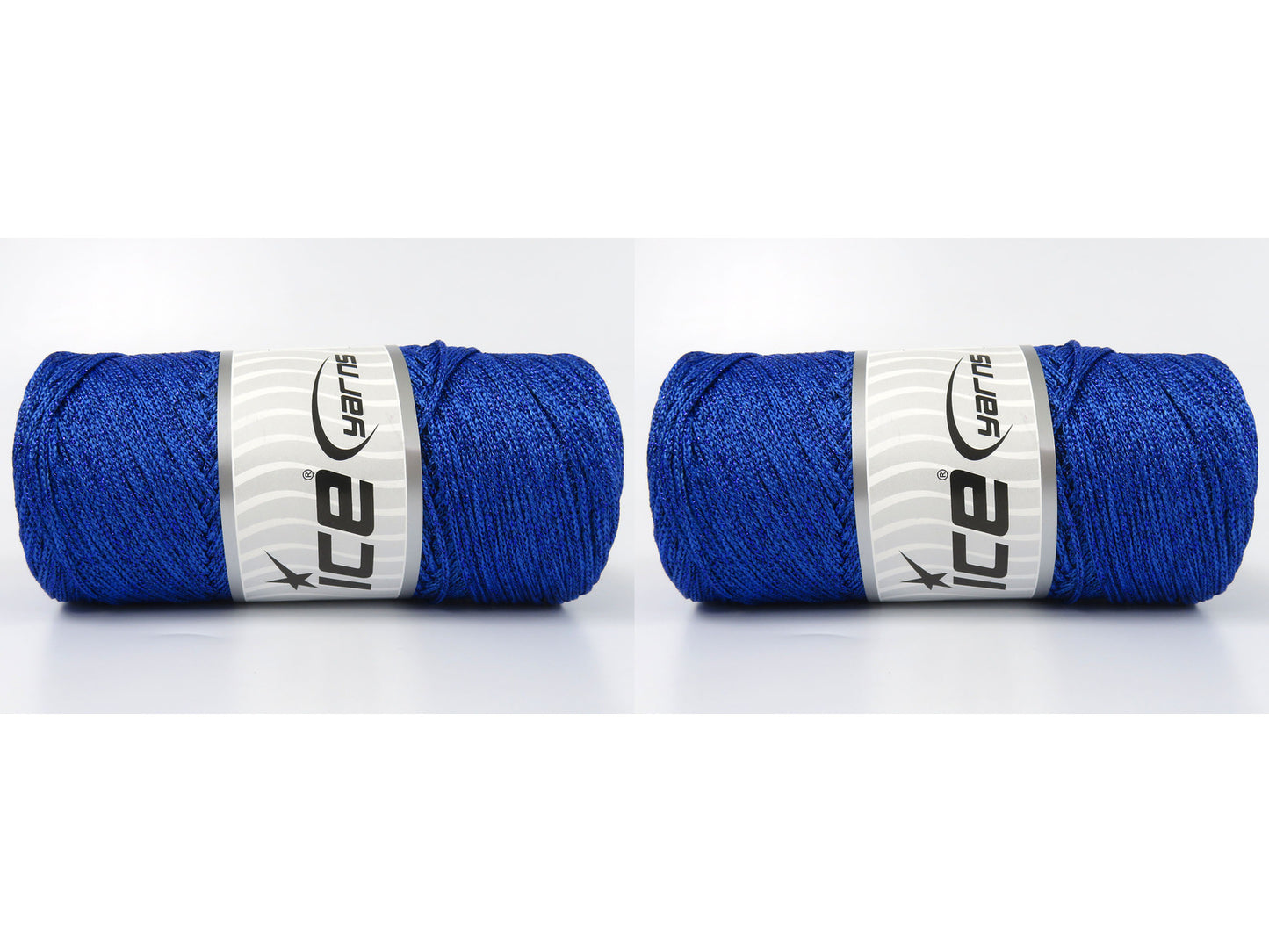 Lot of 2 x 200gr Skeins Ice Yarns MACRAME GLITZ Hand Knitting Yarn Blue