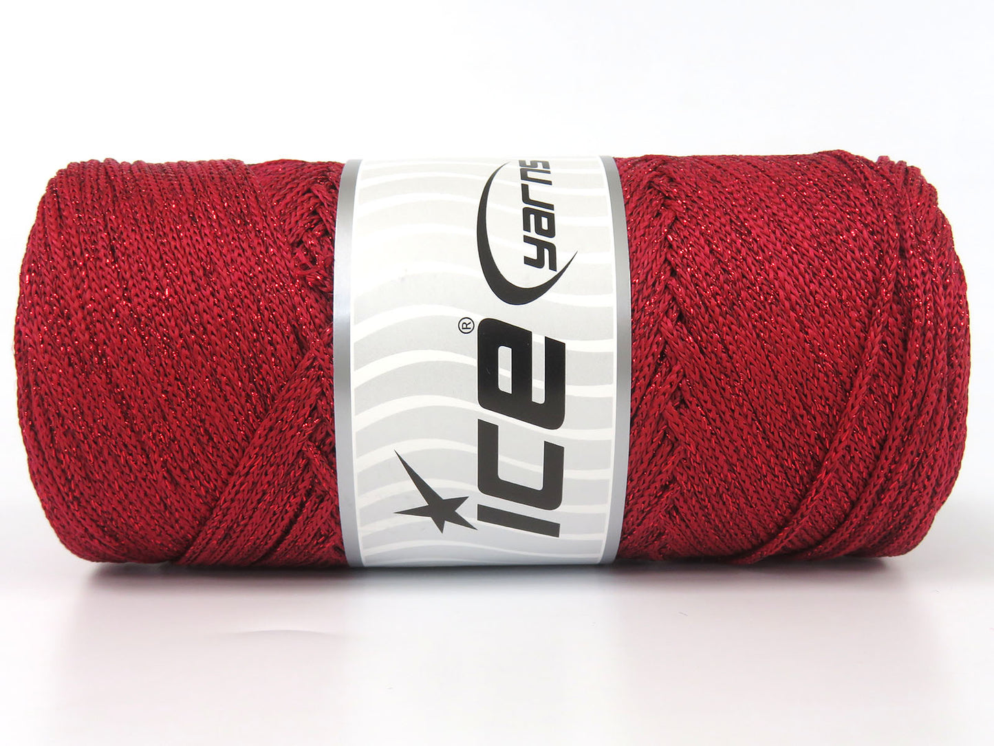 Lot of 2 x 200gr Skeins Ice Yarns MACRAME GLITZ Hand Knitting Yarn Tomato Red
