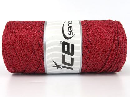 Lot of 2 x 200gr Skeins Ice Yarns MACRAME GLITZ Hand Knitting Yarn Tomato Red