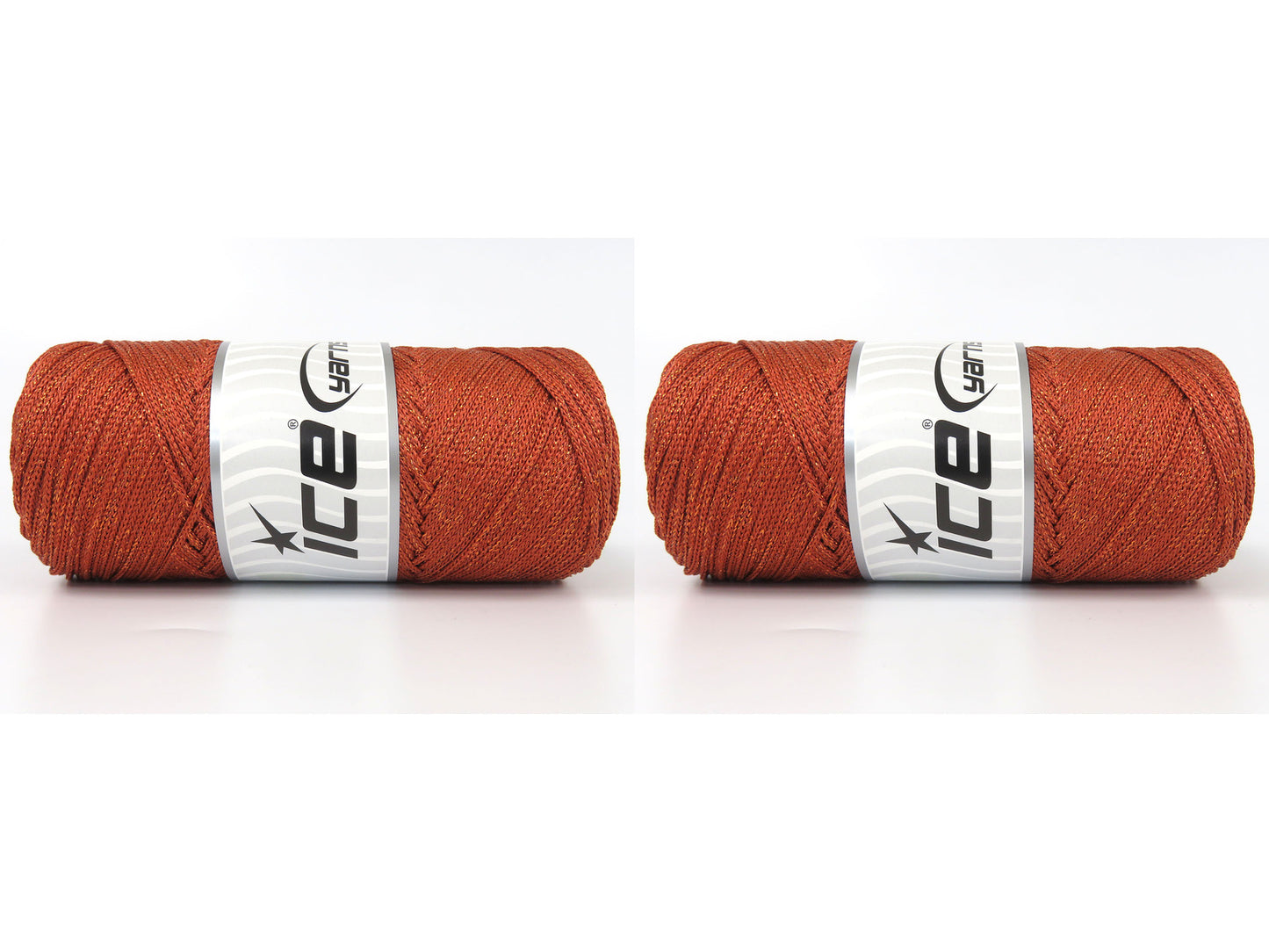 Lot of 2 x 200gr Skeins Ice Yarns MACRAME GLITZ Hand Knitting Yarn Copper