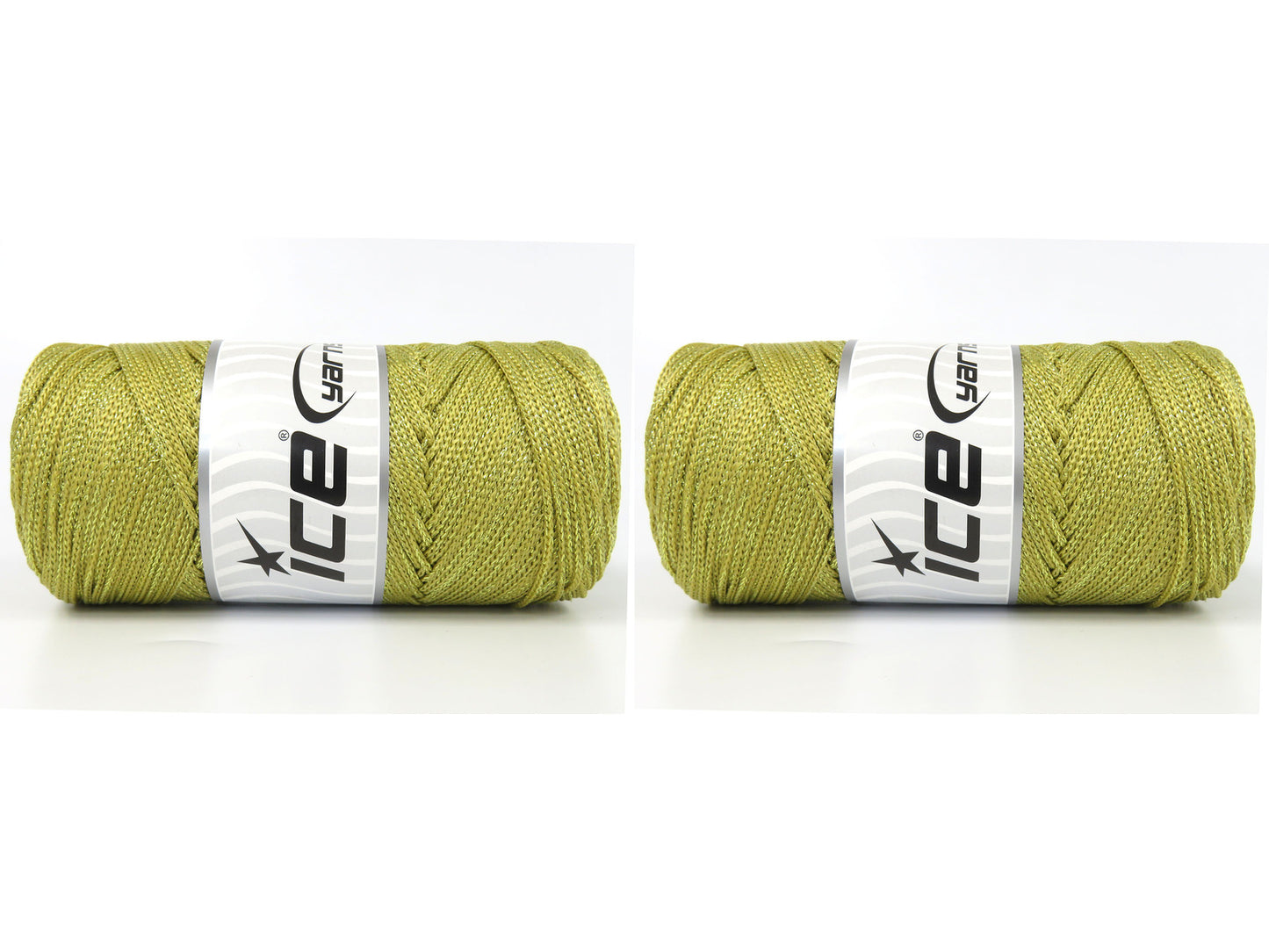 Lot of 2 x 200gr Skeins Ice Yarns MACRAME GLITZ Hand Knitting Yarn Light Gold