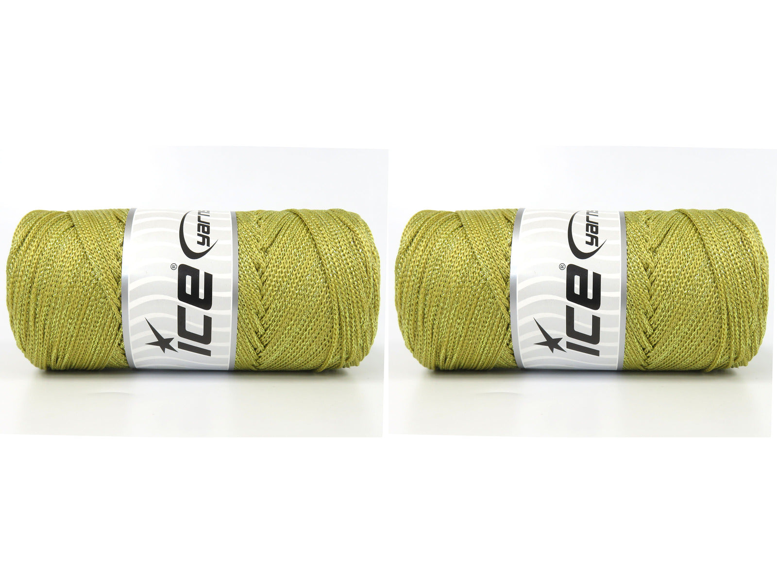 Lot of 2 x 200gr Skeins Ice Yarns MACRAME GLITZ Hand Knitting Yarn Light Gold