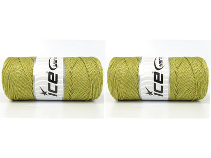 Lot of 2 x 200gr Skeins Ice Yarns MACRAME GLITZ Hand Knitting Yarn Light Gold