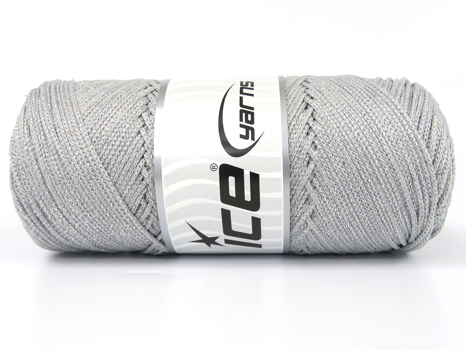 Lot of 2 x 200gr Skeins Ice Yarns MACRAME GLITZ Hand Knitting Yarn Silver