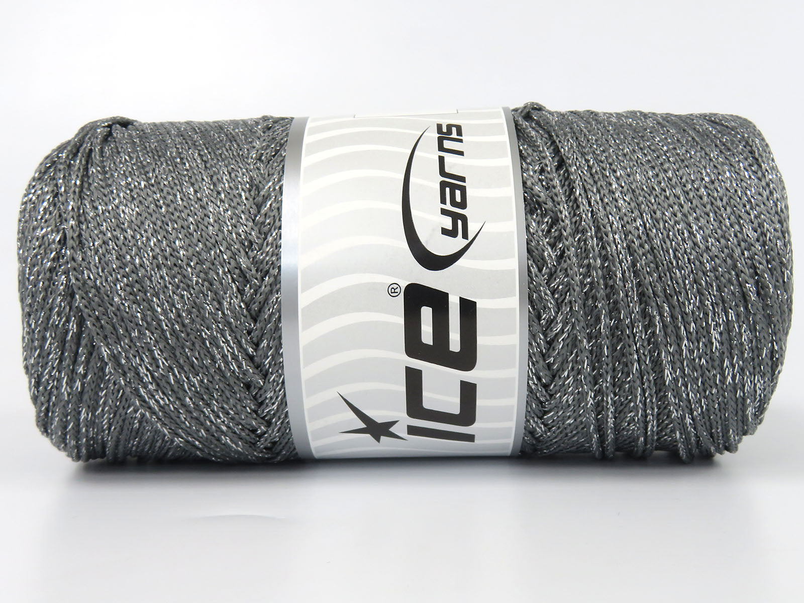 Lot of 2 x 200gr Skeins Ice Yarns MACRAME GLITZ Hand Knitting Yarn Grey