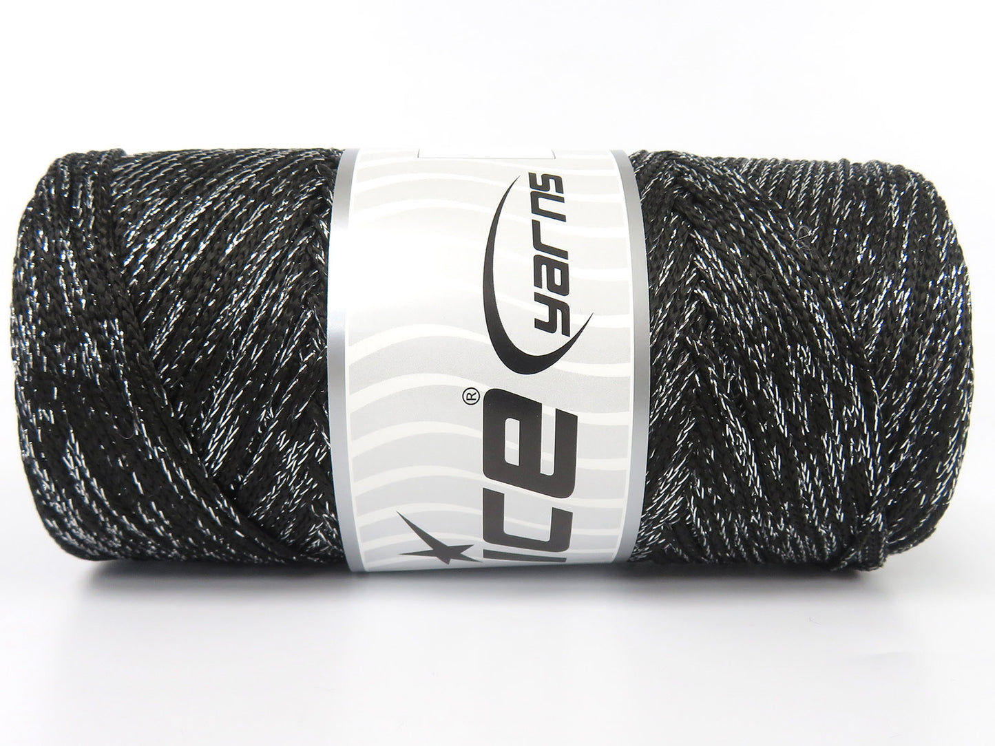 Lot of 2 x 200gr Skeins Ice Yarns MACRAME GLITZ Hand Knitting Yarn Black