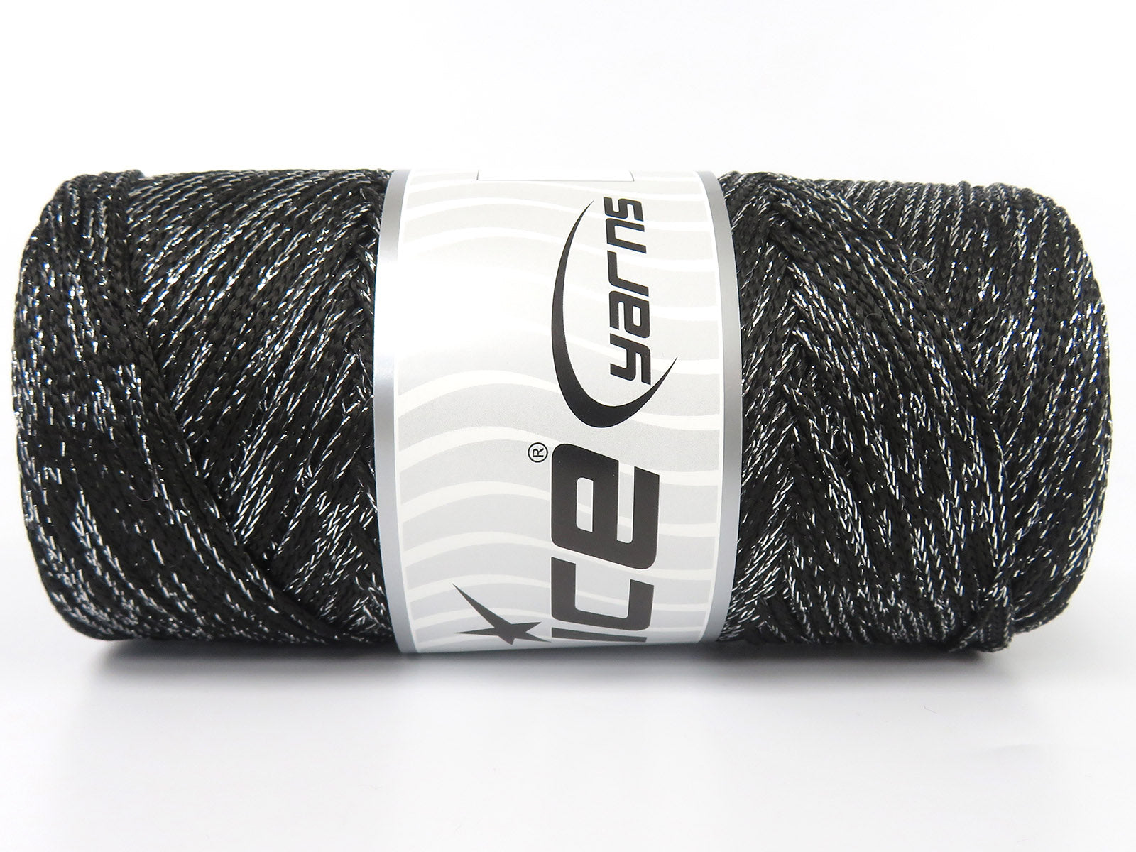 Lot of 2 x 200gr Skeins Ice Yarns MACRAME GLITZ Hand Knitting Yarn Black