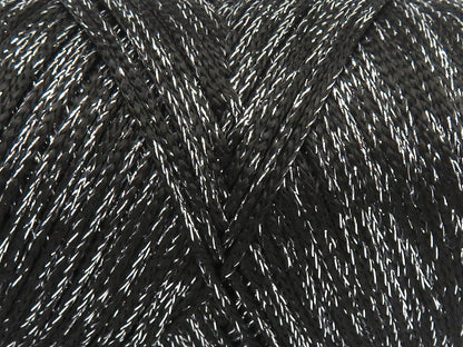 Lot of 2 x 200gr Skeins Ice Yarns MACRAME GLITZ Hand Knitting Yarn Black