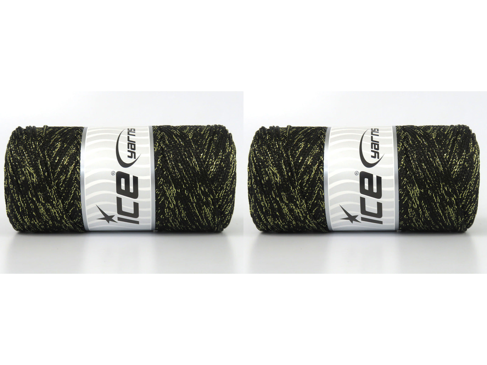 Lot of 2 x 200gr Skeins Ice Yarns MACRAME GLITZ Hand Knitting Yarn Black
