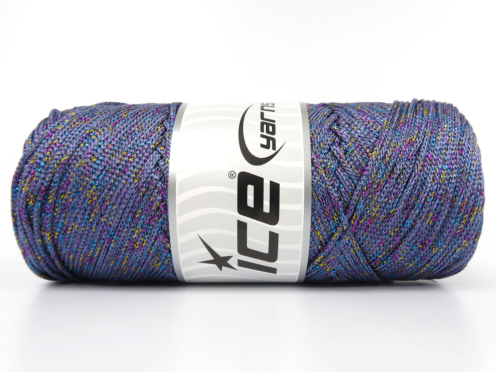 Lot of 2 x 200gr Skeins Ice Yarns MACRAME GLITZ Hand Knitting Yarn Light Lilac
