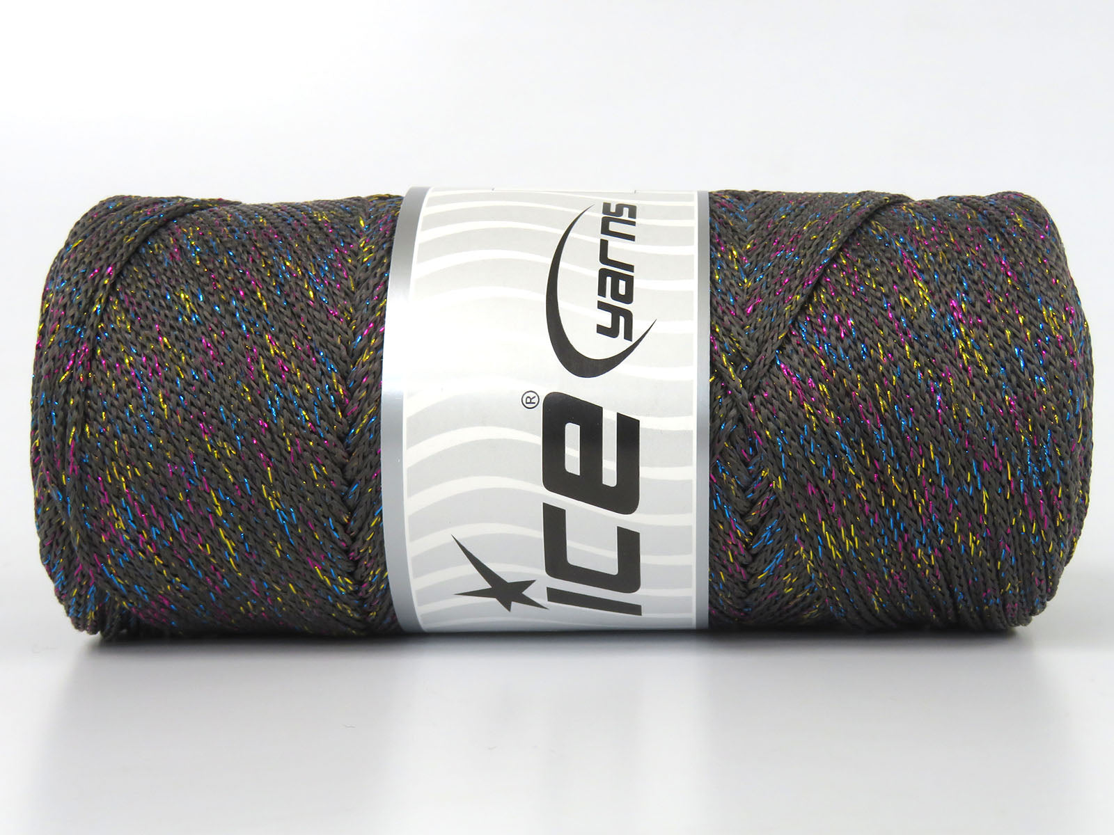 Lot of 2 x 200gr Skeins Ice Yarns MACRAME GLITZ Hand Knitting Yarn Grey
