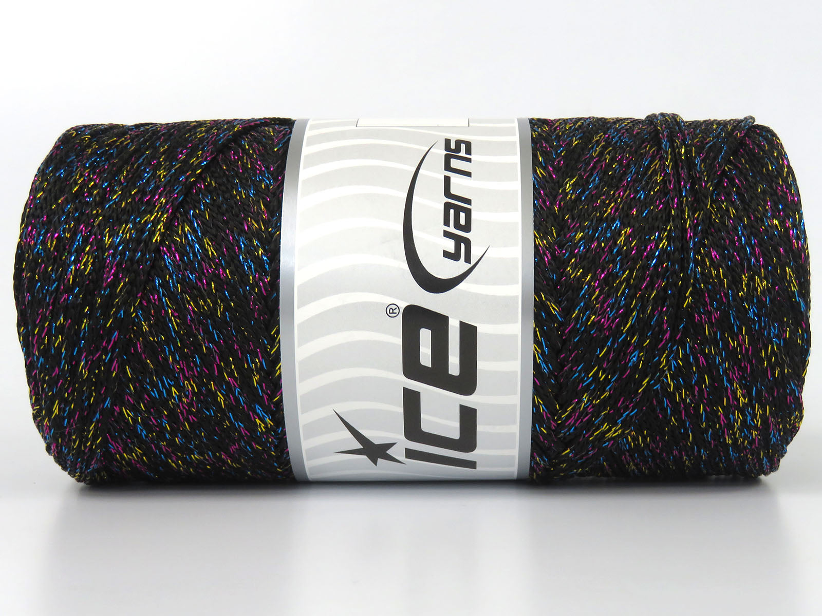 Lot of 2 x 200gr Skeins Ice Yarns MACRAME GLITZ Hand Knitting Yarn Black