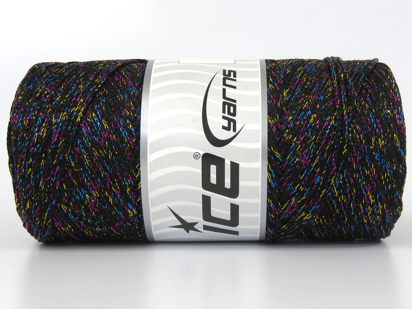 Lot of 2 x 200gr Skeins Ice Yarns MACRAME GLITZ Hand Knitting Yarn Black