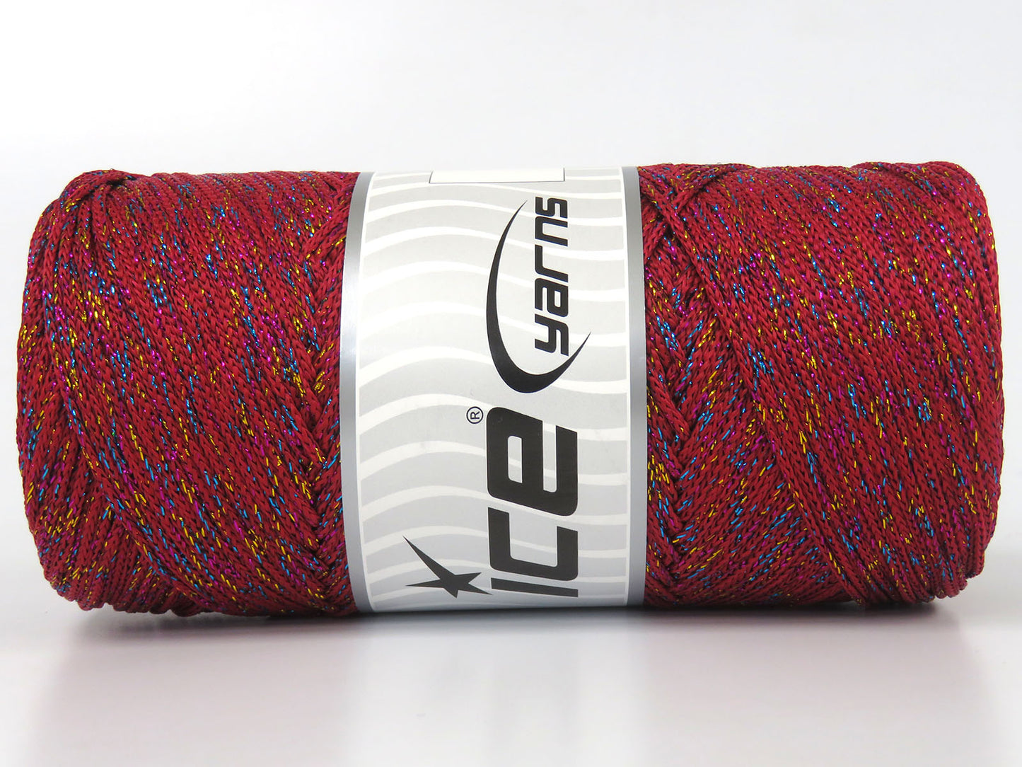 Lot of 2 x 200gr Skeins Ice Yarns MACRAME GLITZ Hand Knitting Yarn Red