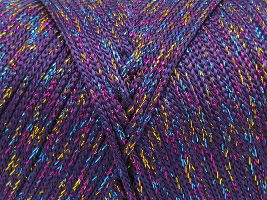 Lot of 2 x 200gr Skeins Ice Yarns MACRAME GLITZ Hand Knitting Yarn Purple