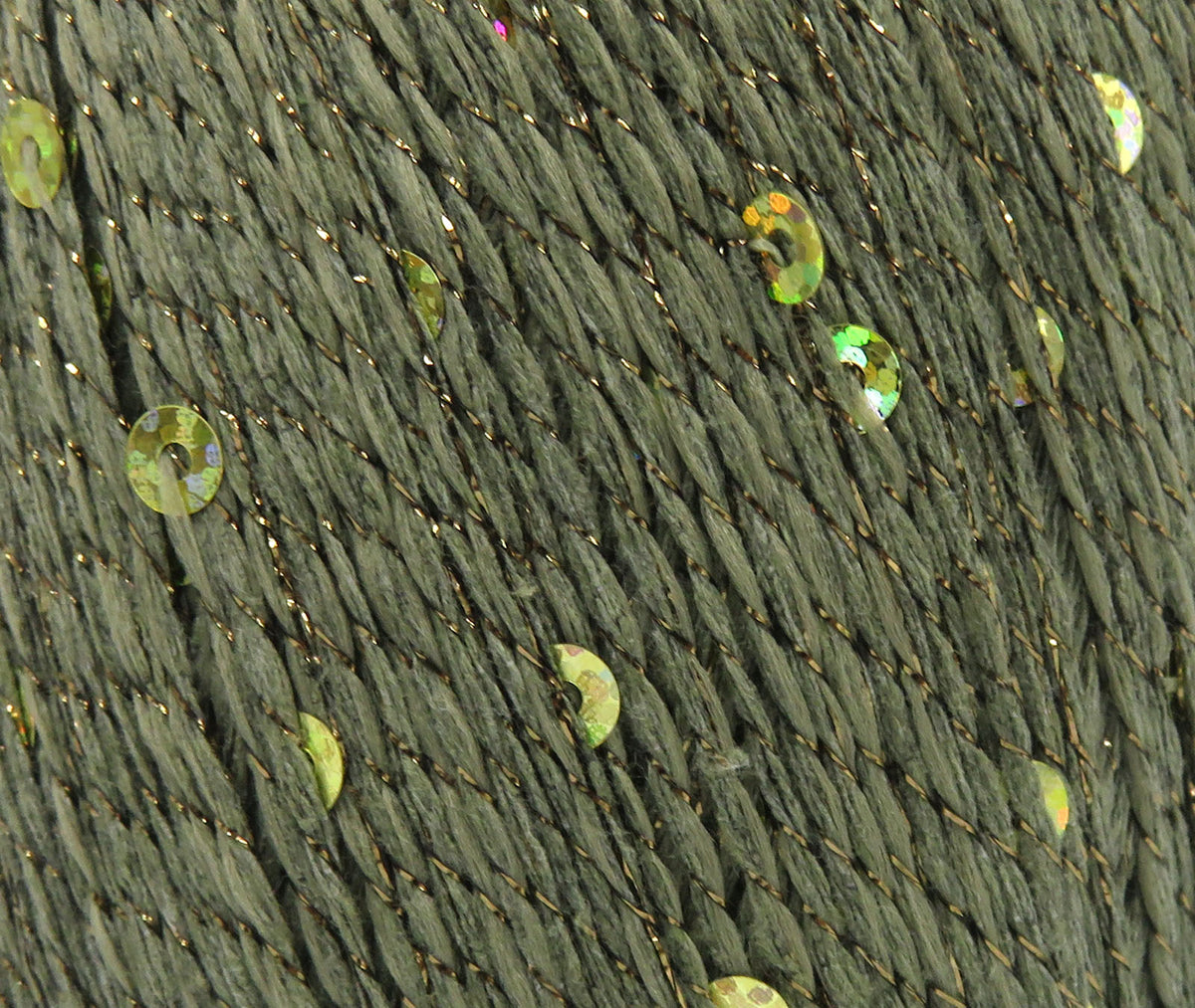 Ice Yarns Paillettes – Light Khaki – 73% Cotton, 18% Polyester, 9% Metallic Lurex
