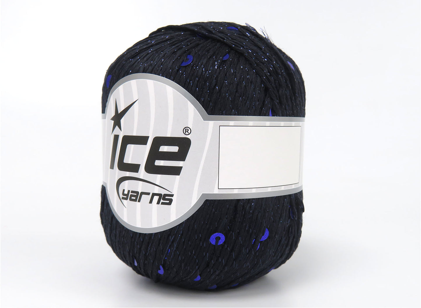Lot of 4 Skeins Ice Yarns PAILLETTES (73% Cotton) Hand Knitting Yarn Dark Navy
