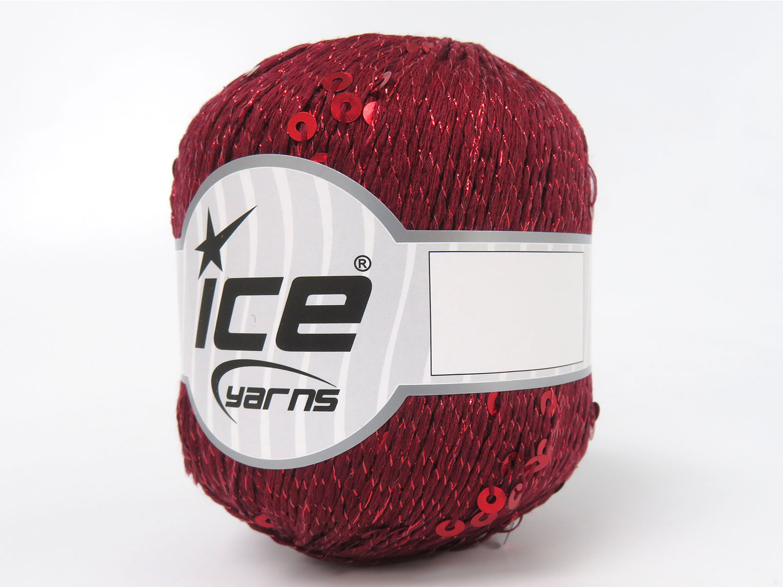 Lot of 4 Skeins Ice Yarns PAILLETTES (73% Cotton) Hand Knitting Yarn Burgundy