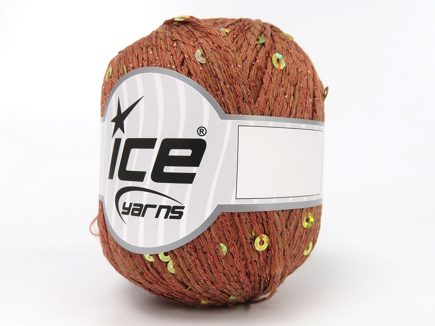 Lot of 4 Skeins Ice Yarns PAILLETTES (73% Cotton) Yarn Light Copper