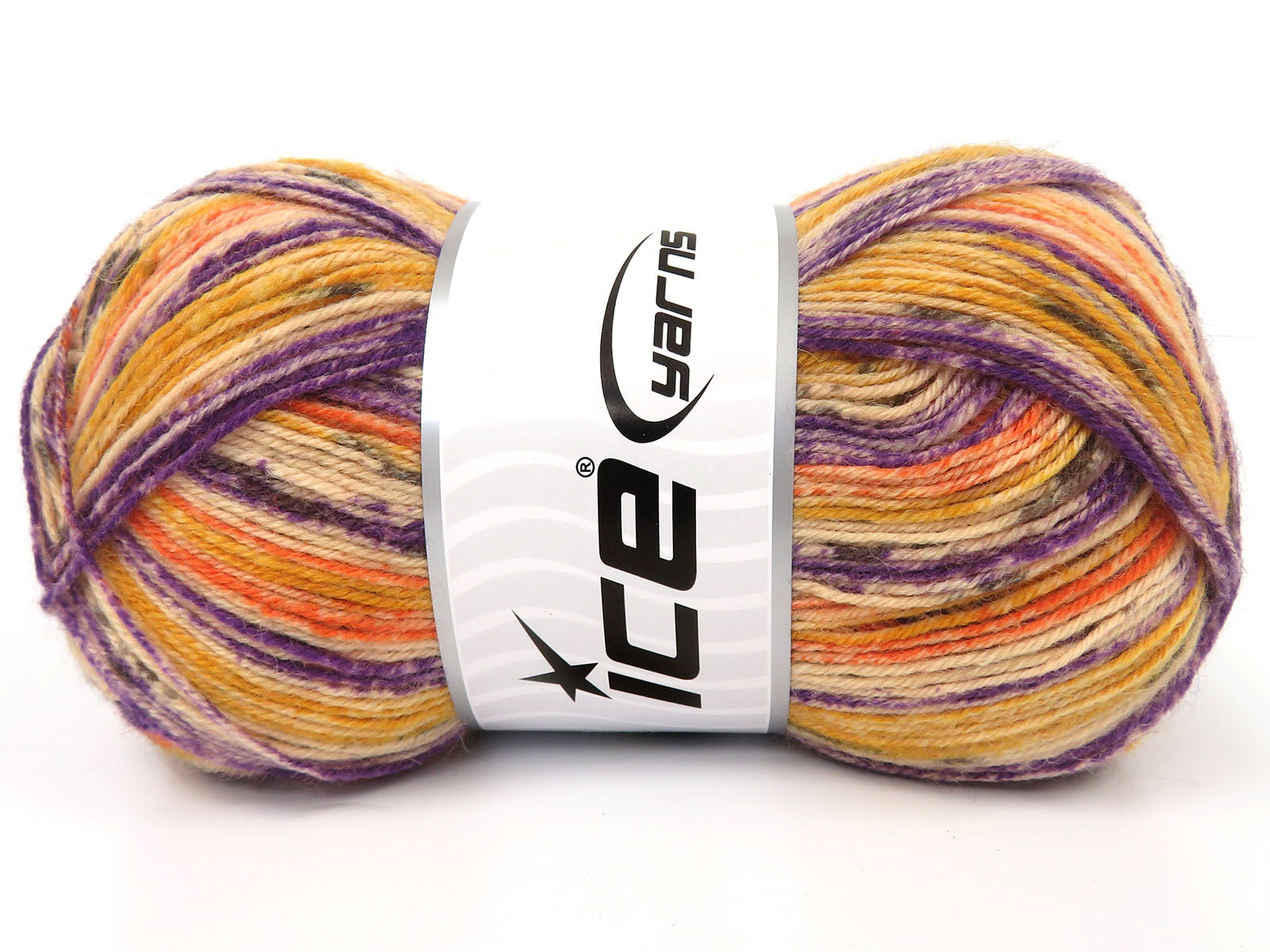 Sock Print Orange, Gold, Cream, Purple, Dark Grey fnt2-85363