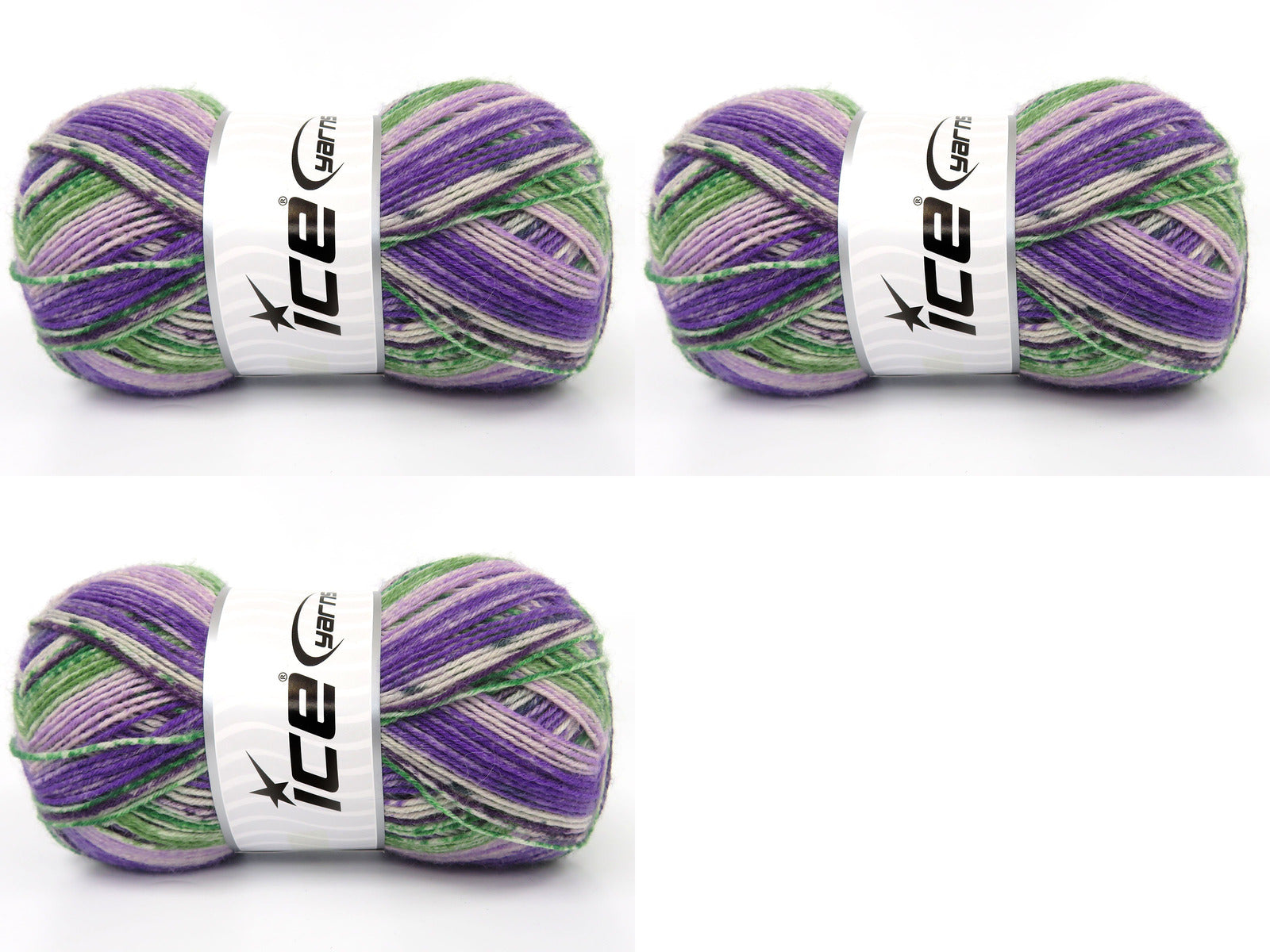 Sock Print Purple Shades, Green Shades, White fnt2-85364