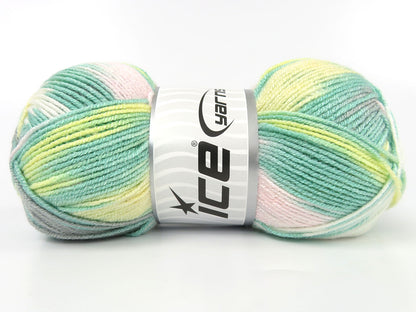 Baby Pastel Green Shades, Yellow, Light Pink, Grey, White fnt2-85443
