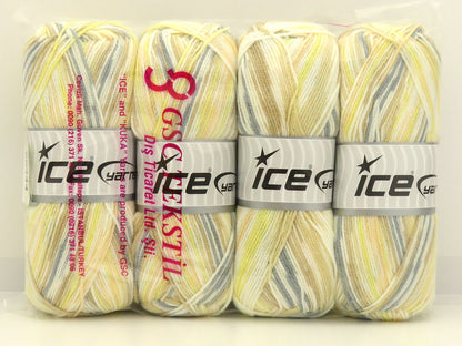 Baby Pastel Yellow, White, Cream Shades, Light Grey fnt2-85444
