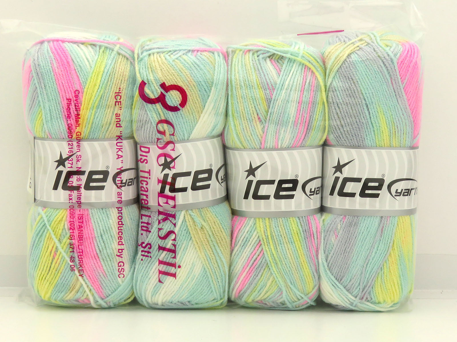 Baby Pastel Pink, Yellow, Green Shades, Light Grey, White fnt2-85446