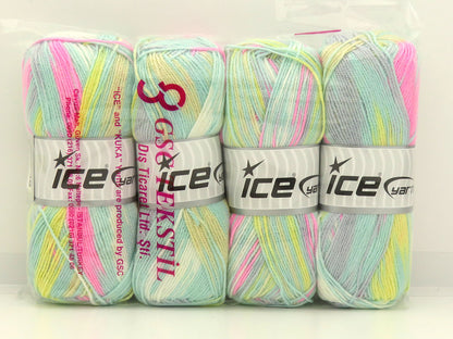 Baby Pastel Pink, Yellow, Green Shades, Light Grey, White fnt2-85446