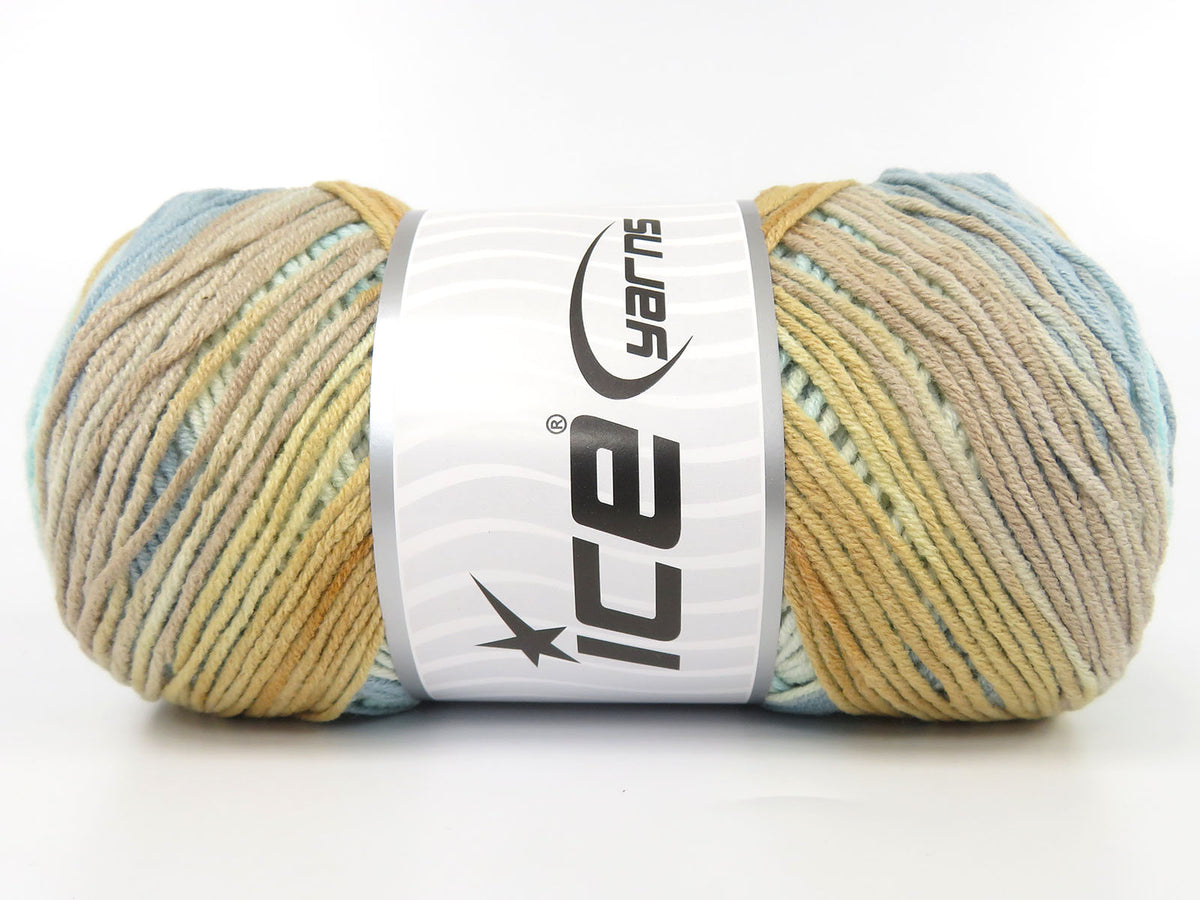 Ice Yarns Ice Cream – Krem Tonları, Turkuaz Tonları, Kahverengi Tonları – %55 Pamuk, %45 Akrilik