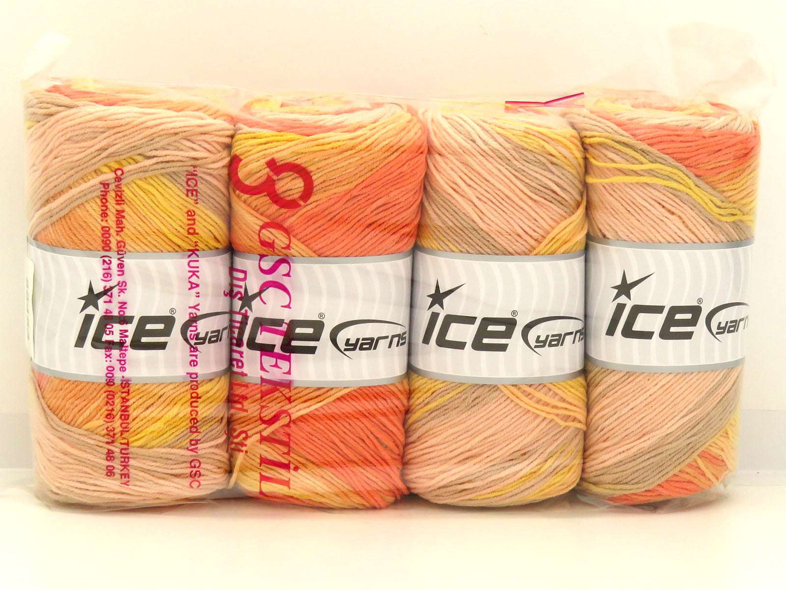 Ice Cream Orange Shades, Yellow Shades, Beige, Light Pink fnt2-85453