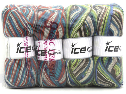 Mixed Lot Multicolor Self Striping Yarns fnt2-85501