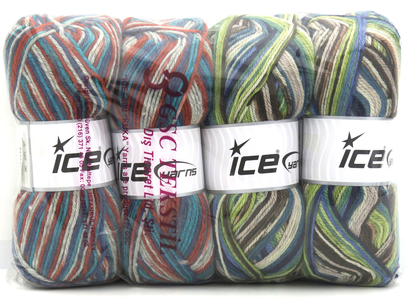 Mixed Lot Multicolor Self Striping Yarns fnt2-85501