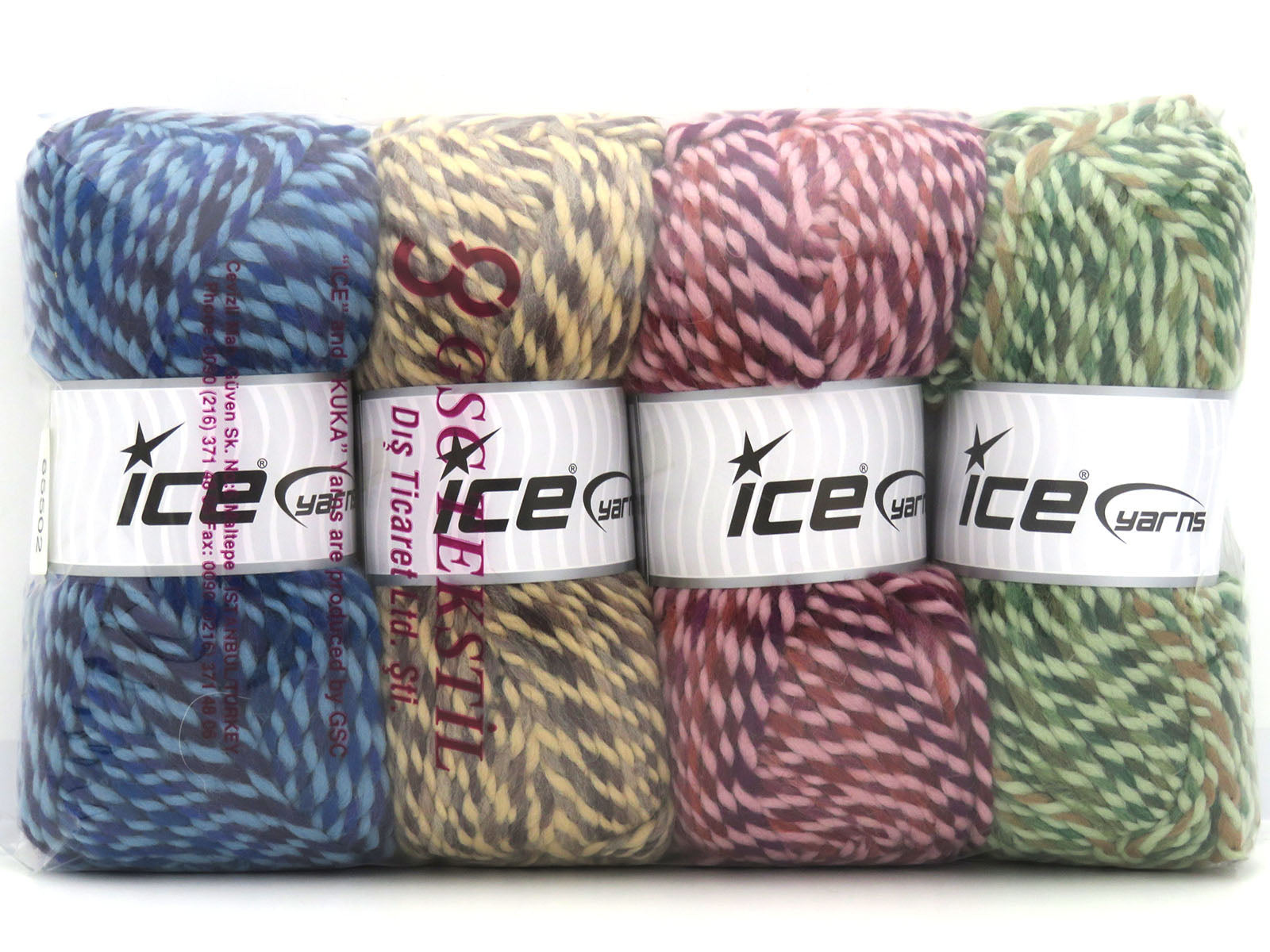 Mixed Lot Multicolor Self Striping Yarns fnt2-85502