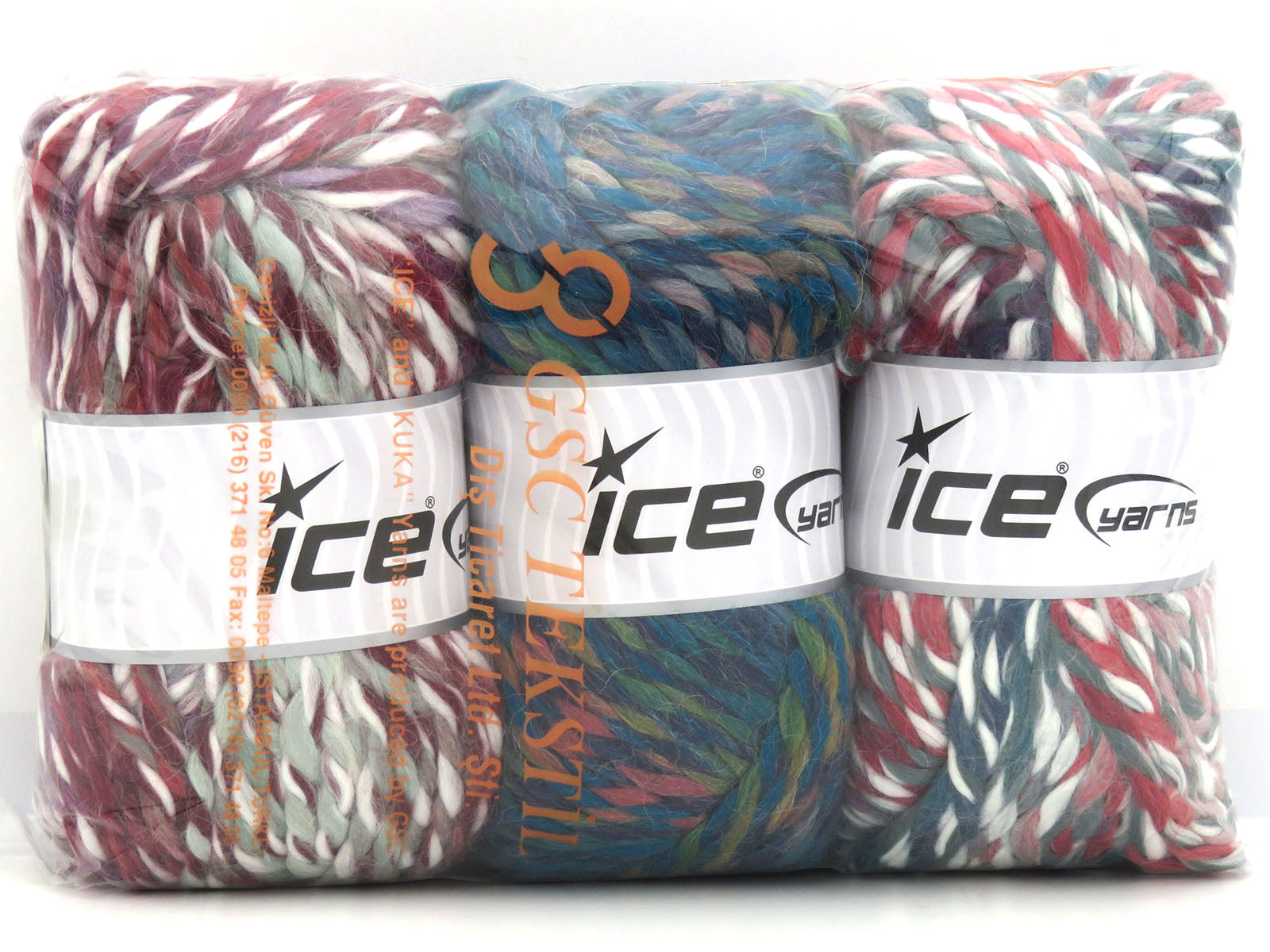 Mixed Lot Multicolor Self Striping Yarns fnt2-85505