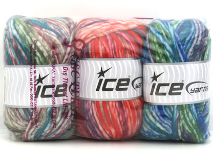 Mixed Lot Multicolor Self Striping Yarns fnt2-85506